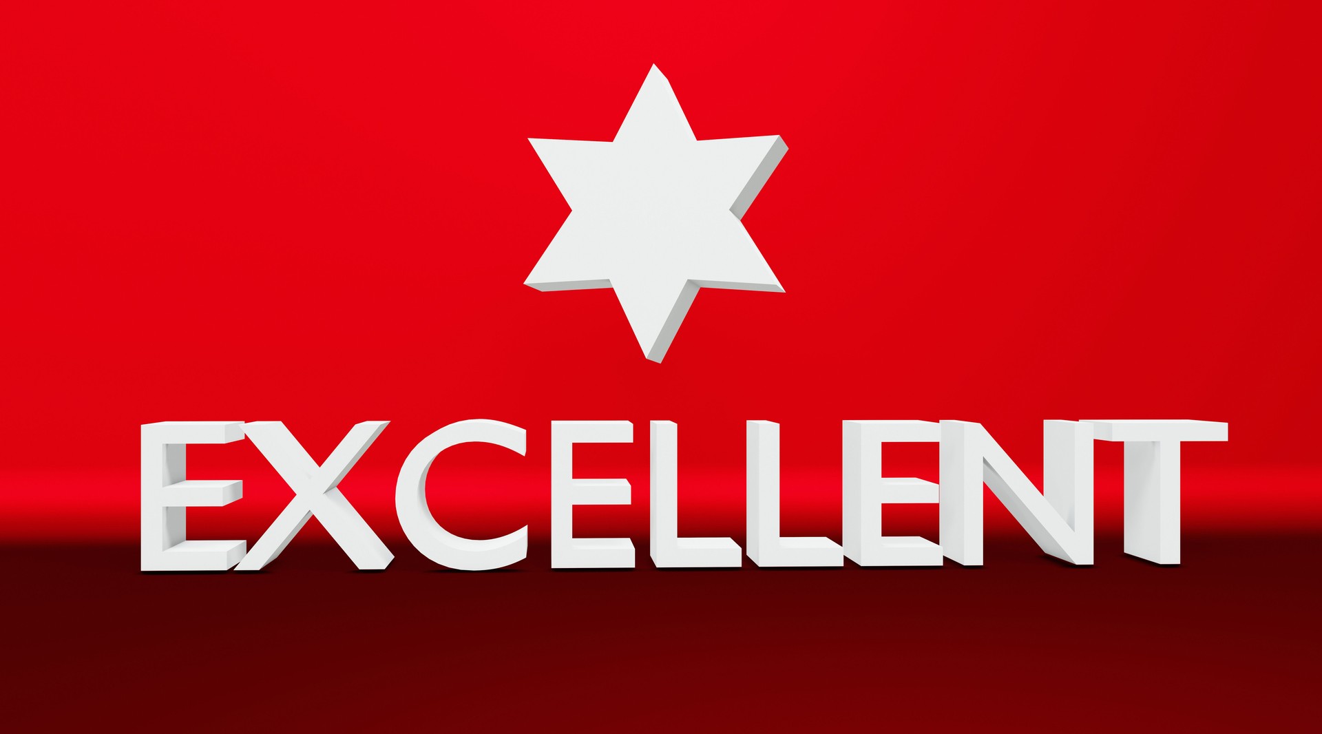 Customer experience excellent concepts, excellent word with star on the colored background